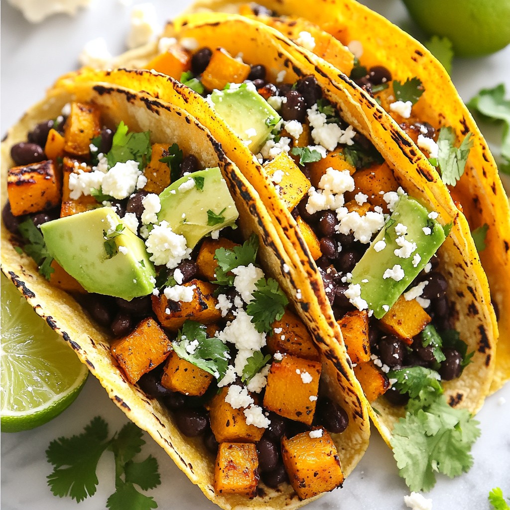 Butternut Squash Tacos with Black Beans Delight