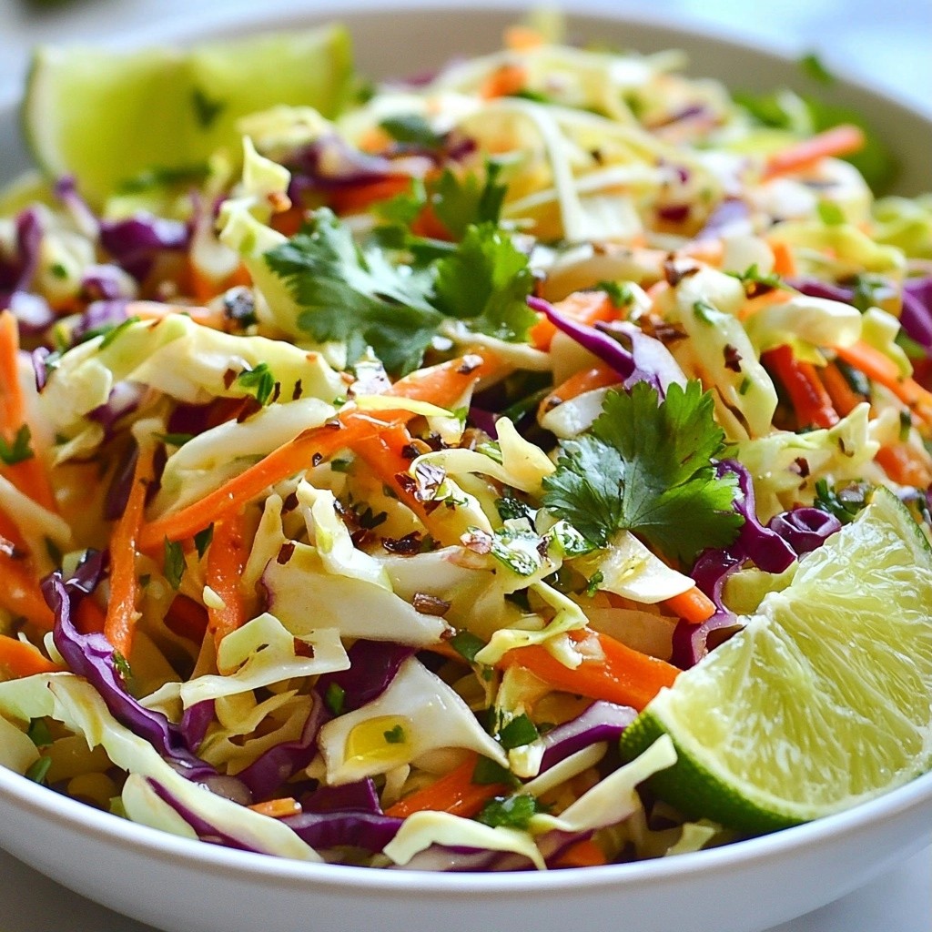 Zesty Quick Side Dish Grilled Lime Cabbage Slaw