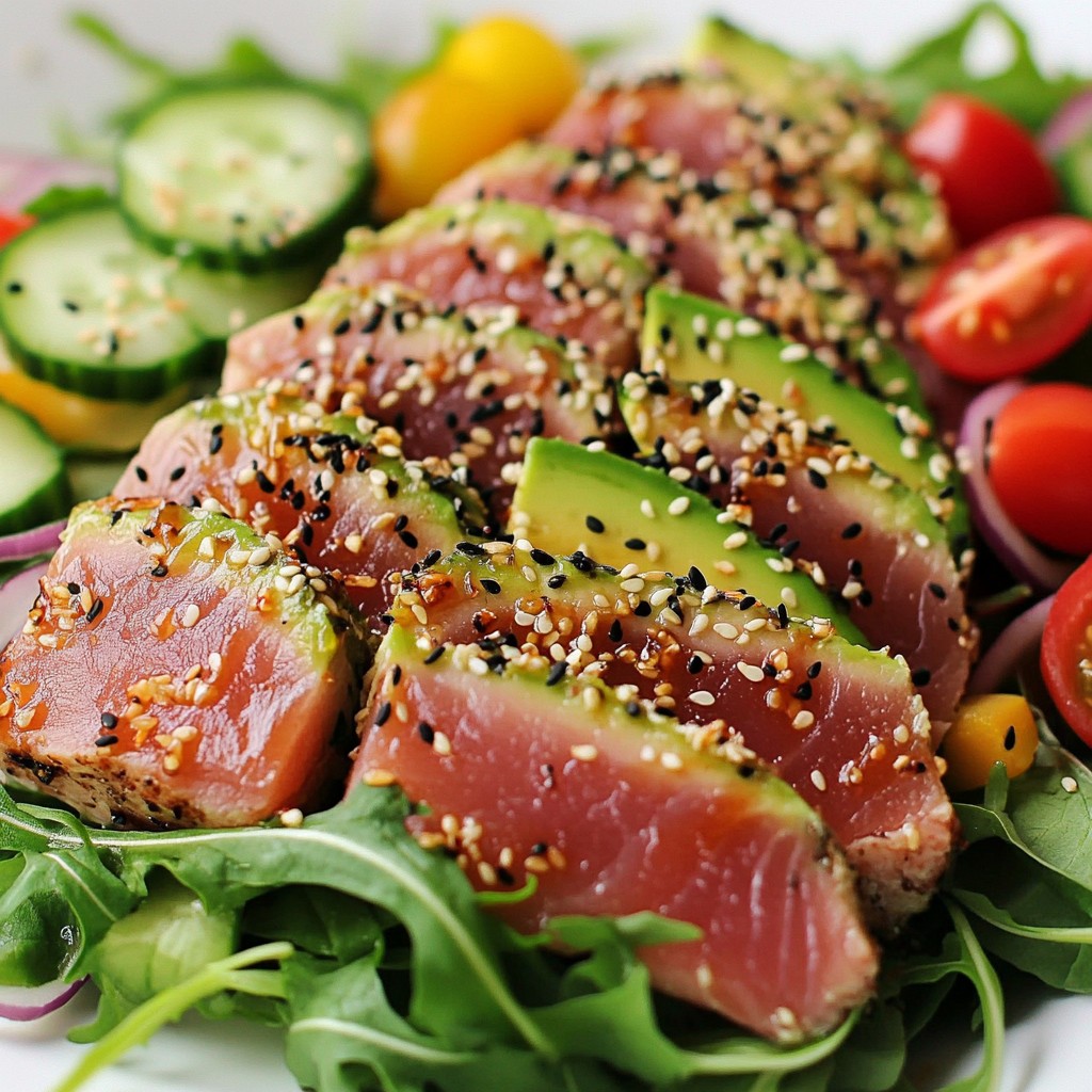 Sesame Crusted Ahi Tuna Salad Fresh and Flavorful Meal