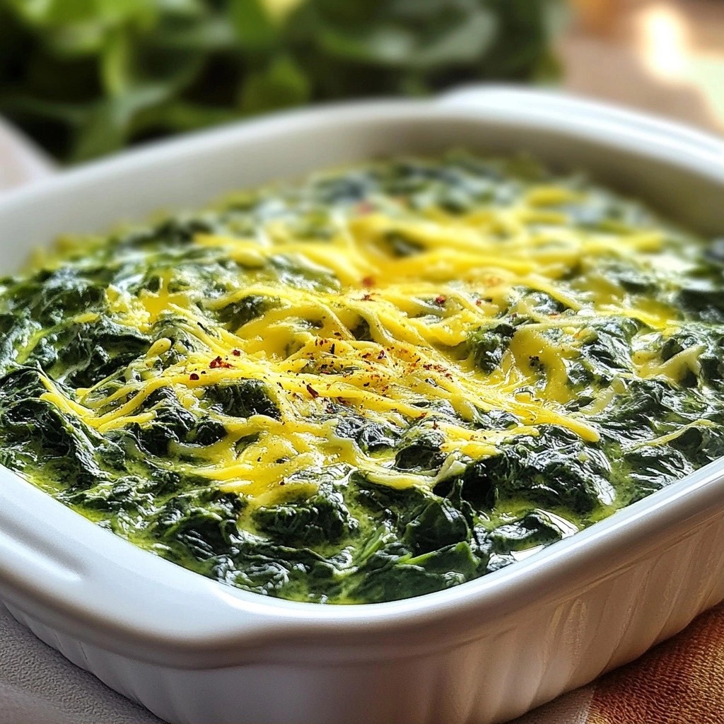 Easy Side Dish Creamed Spinach with Parmesan Delight