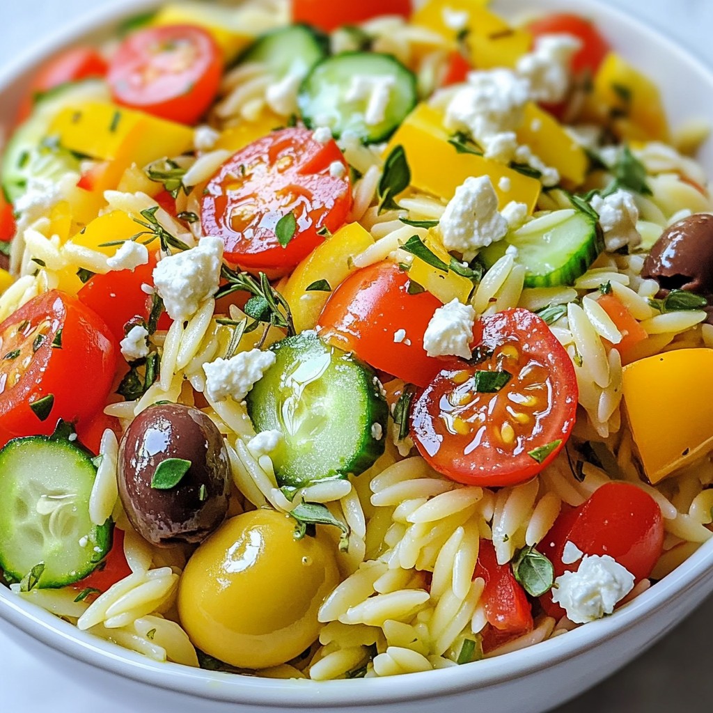 Greek Orzo Pasta Salad Fresh and Flavorful Recipe