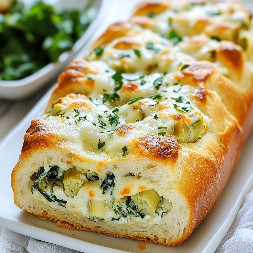 Creamy Spinach Artichoke Stuffed Bread Delightful Recipe