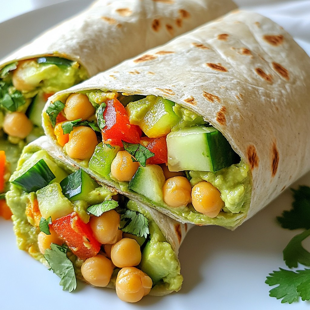 Simple Avocado Chickpea Salad Wraps for Lunch