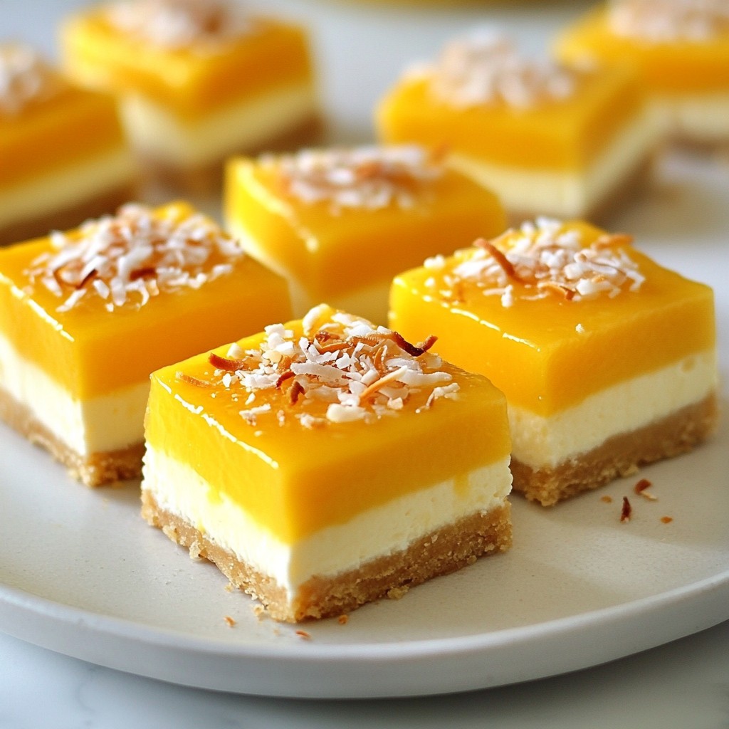 Mango Coconut Cheesecake Bars Delightful Summer Treat