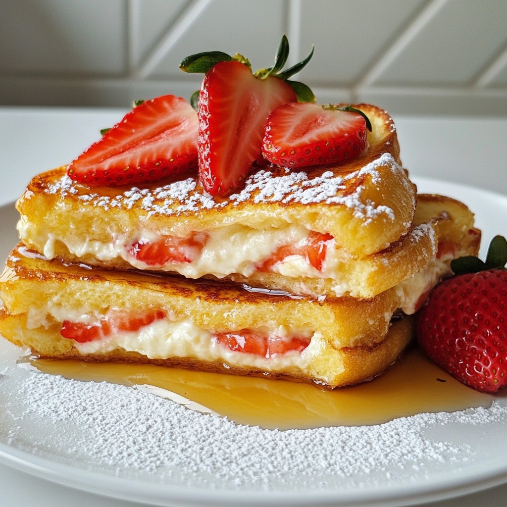 Strawberry Cheesecake Stuffed French Toast Delight