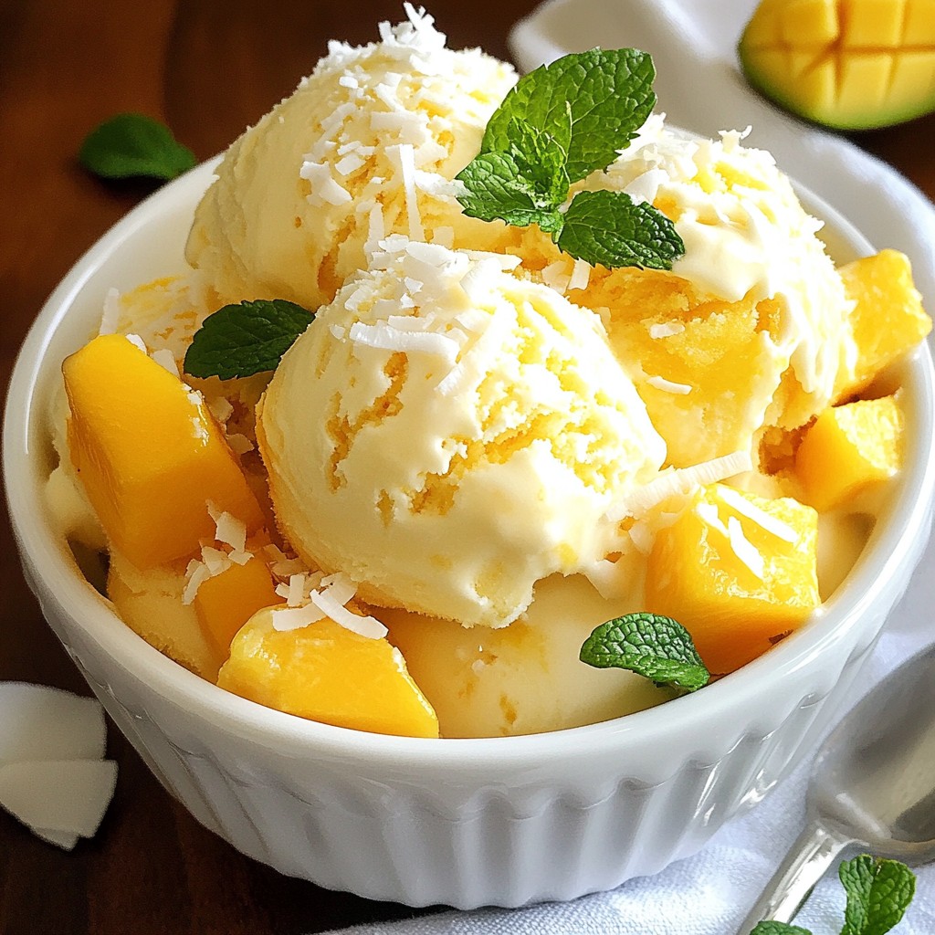 Mango Coconut Ice Cream Decadent Frozen Treat