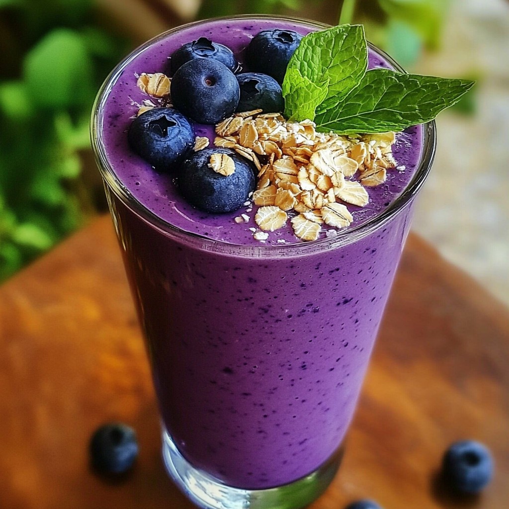 Blueberry Banana Oat Smoothie Healthy Energy Boost