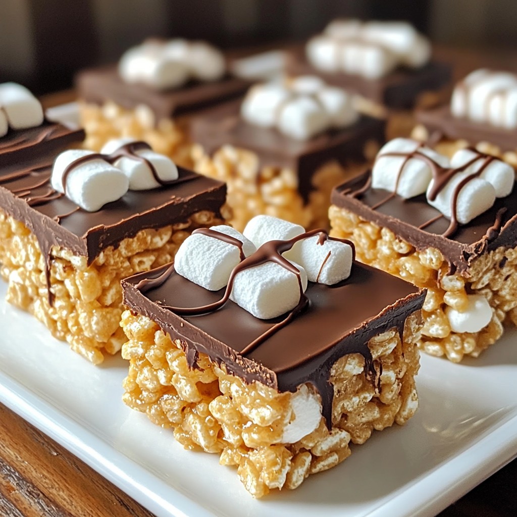 Peanut Butter Chocolate Rice Krispie Treats Delight
