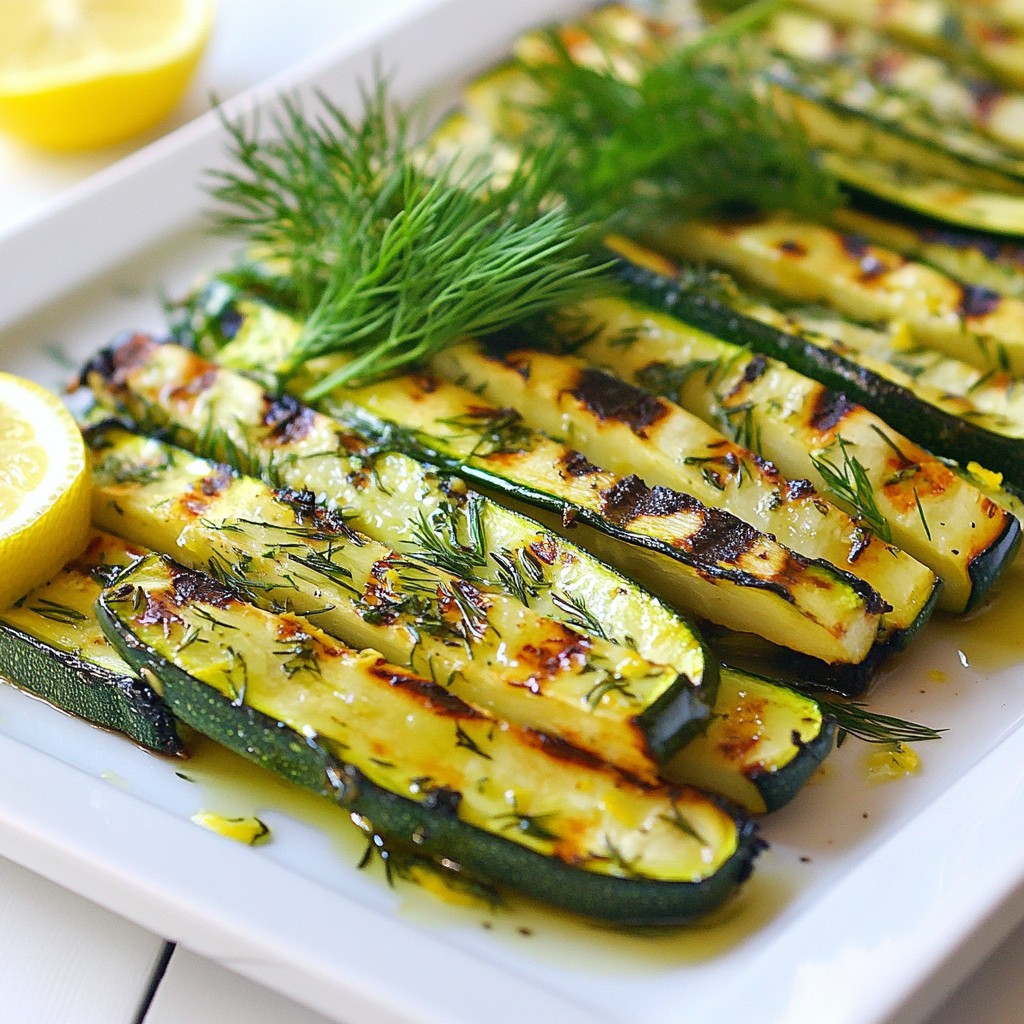 Grilled Easy Side Dish Zucchini with Lemon & Dill