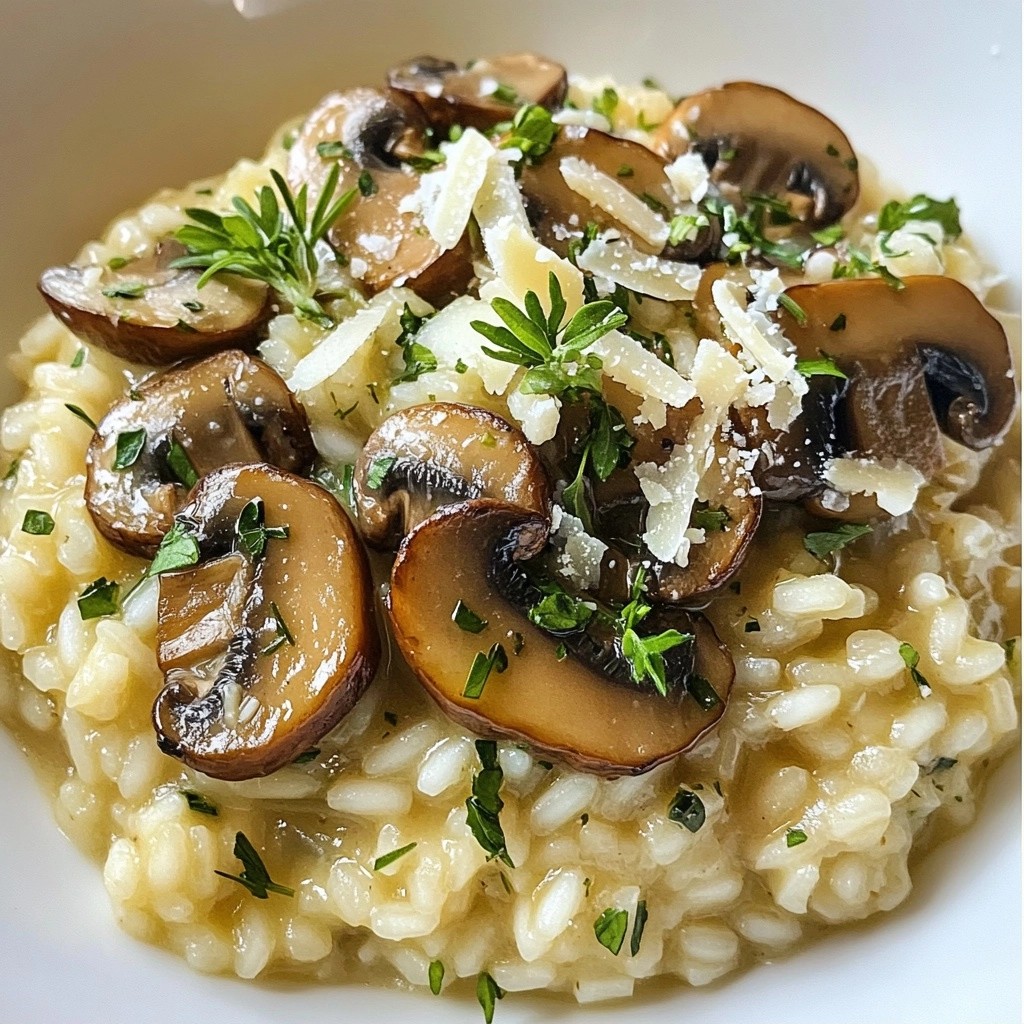 Easy side dish Herbed Mushroom Risotto Delightful Recipe