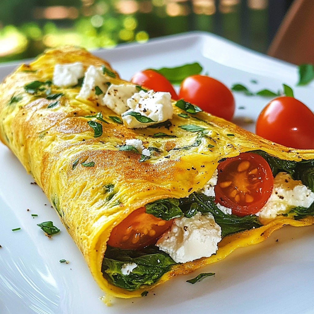 Quick Spinach Feta Omelette Wrap Delightful Meal Idea