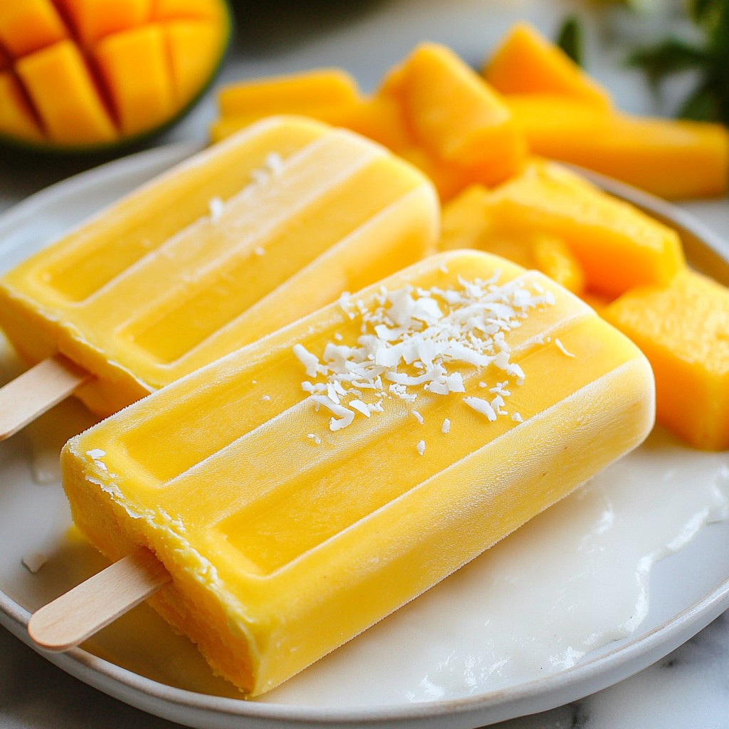 Creamy Coconut Mango Popsicles Delicious Summer Treat