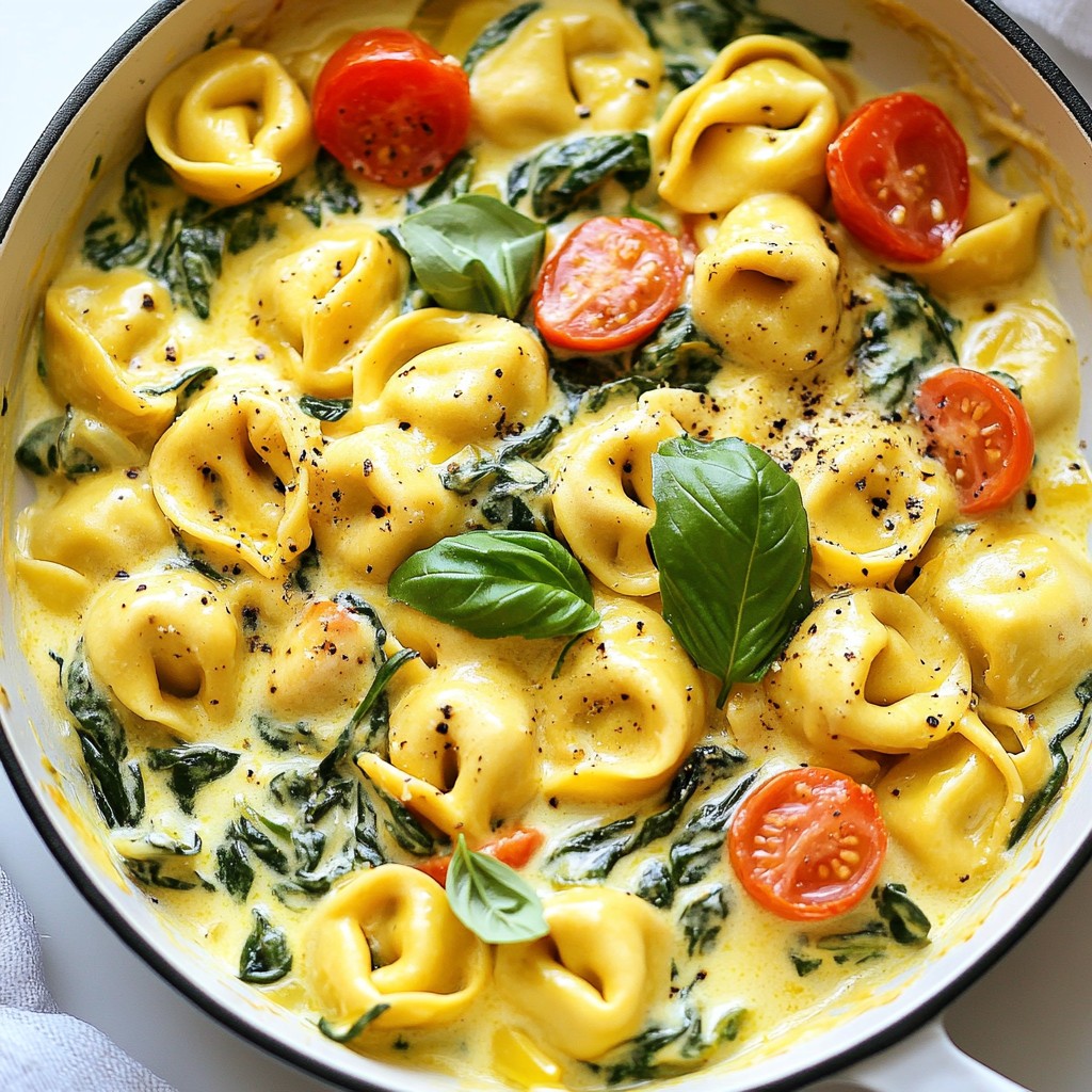 Creamy Spinach Tortellini Skillet Quick and Easy Meal