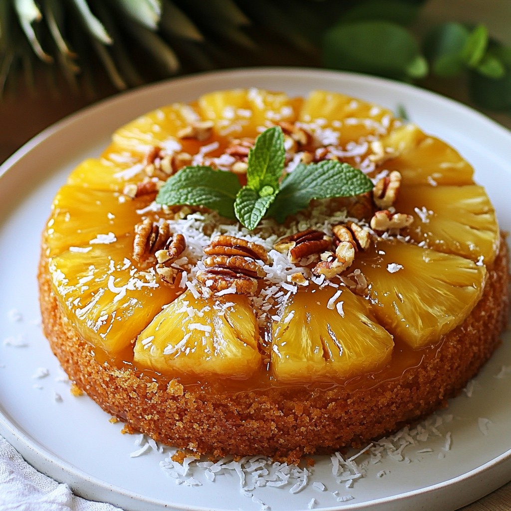 Pineapple Coconut Upside Down Cake Easy and Flavorful