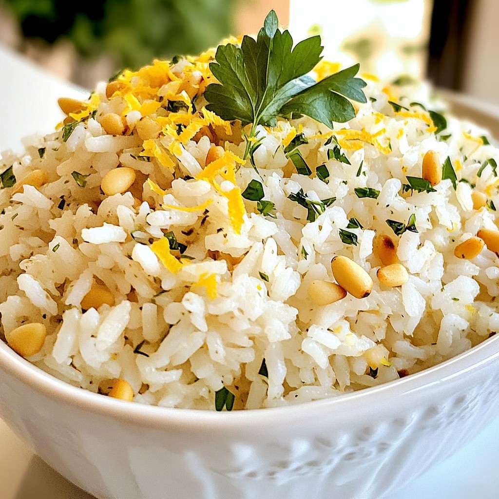 Herbed Easy Side Dish Rice with Pine Nuts Delight