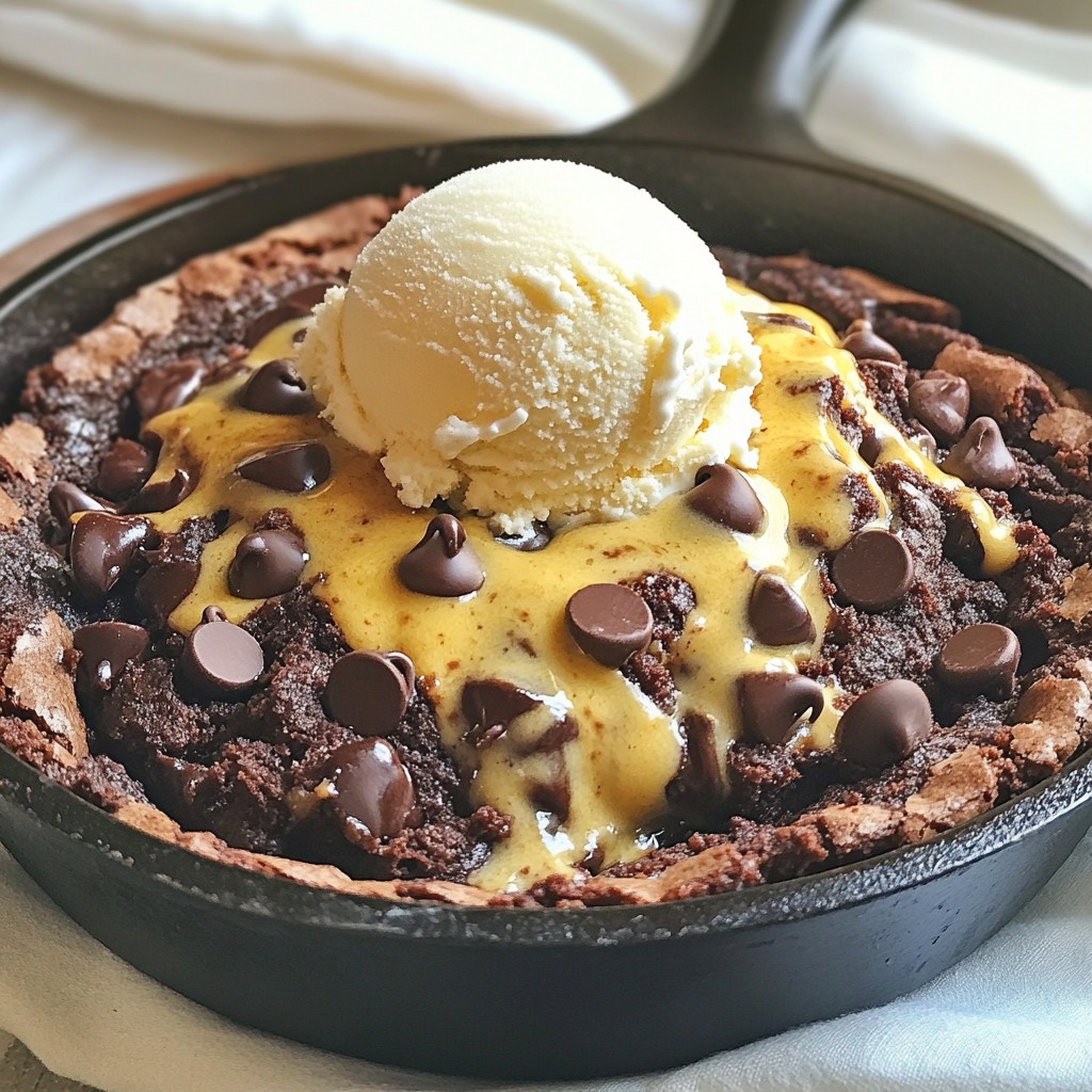 Chocolate Chip Cookie Brownie Skillet Delight