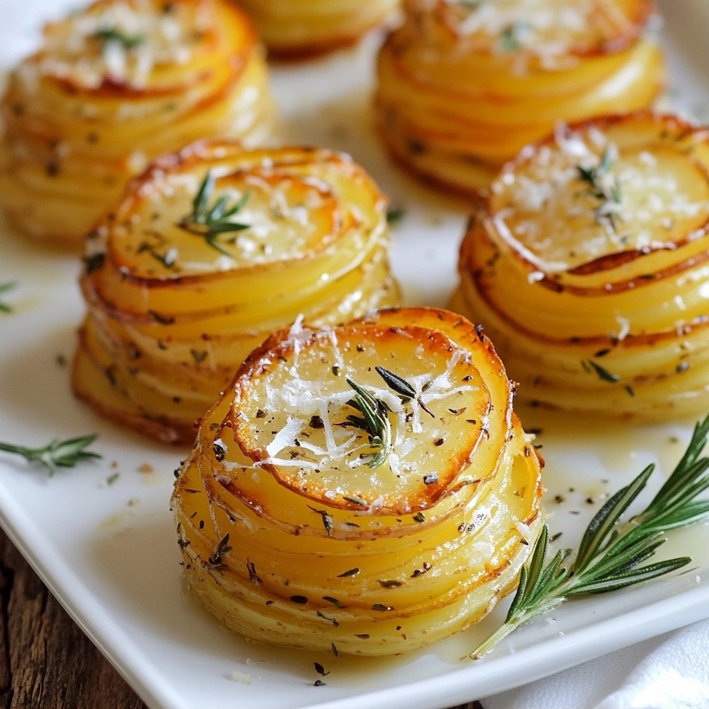 Crispy Easy Side Dish Garlic Herb Potato Stacks Delight
