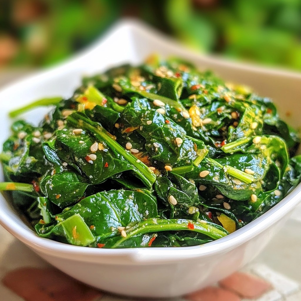 Tasty Quick Side Dish Sauteed Spinach with Garlic