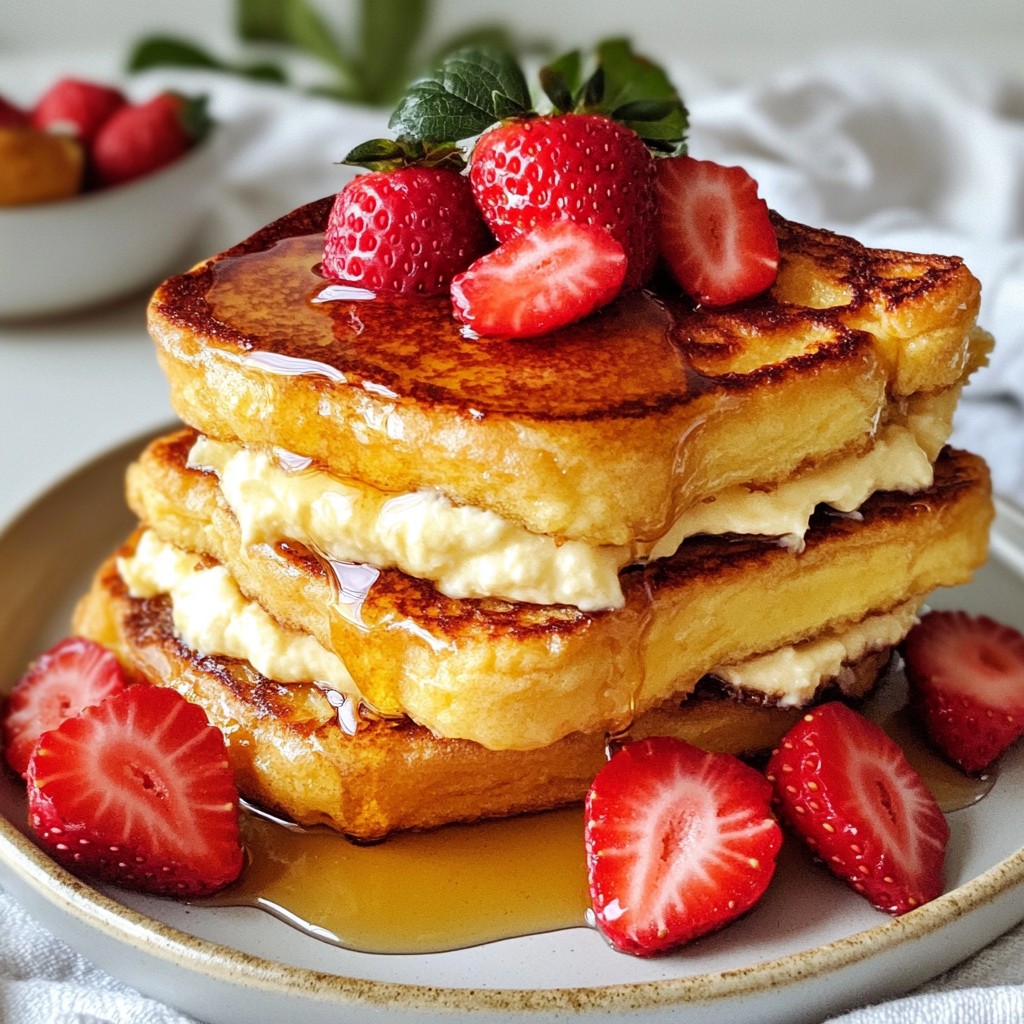 Strawberry Cheesecake Stuffed French Toast Delight