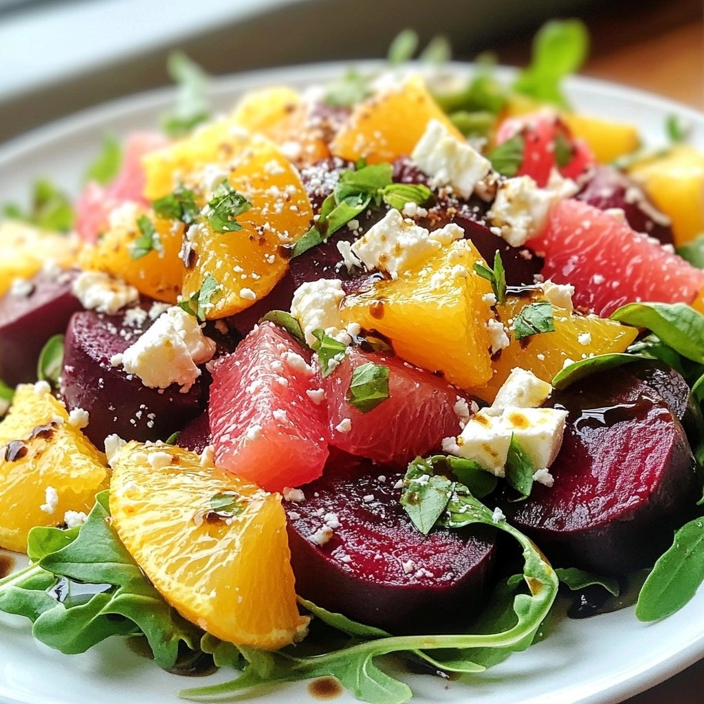 Tangy quick side dish Roasted Beet Citrus Salad Recipe