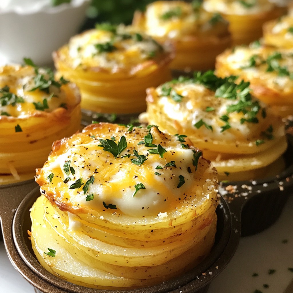 Cheesy Garlic Butter Potato Stacks Savory Side Dish