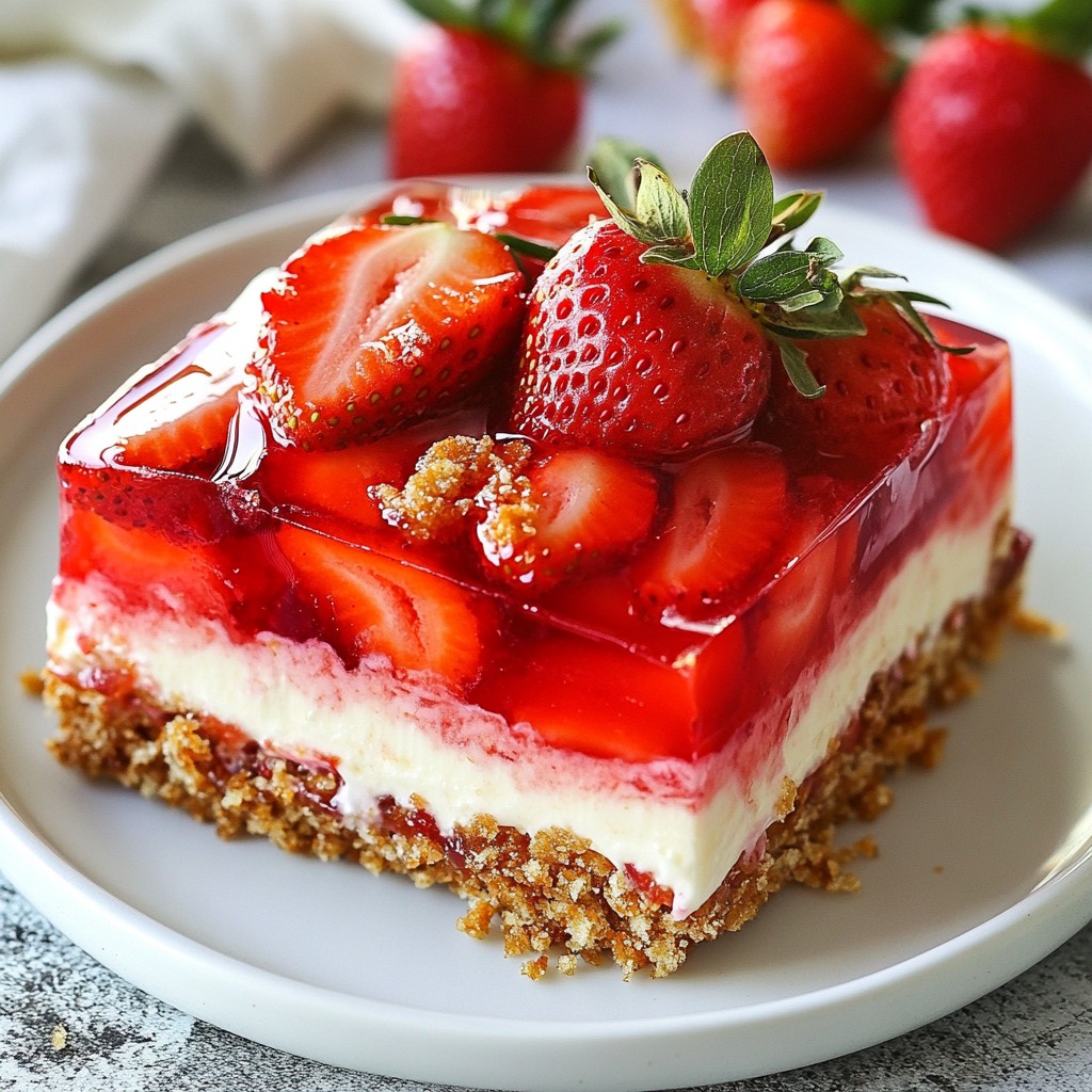 Strawberry Pretzel Salad Bars Tasty and Easy Recipe