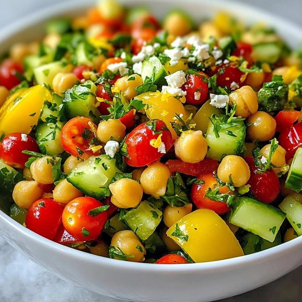 Crunchy Easy Side Dish Lemon Herb Chickpea Salad