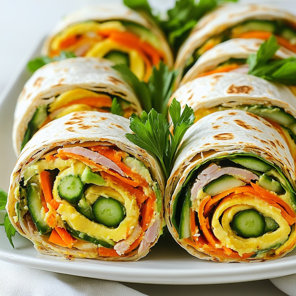 Simple Veggie Turkey Ham Wraps Quick and Easy Recipe