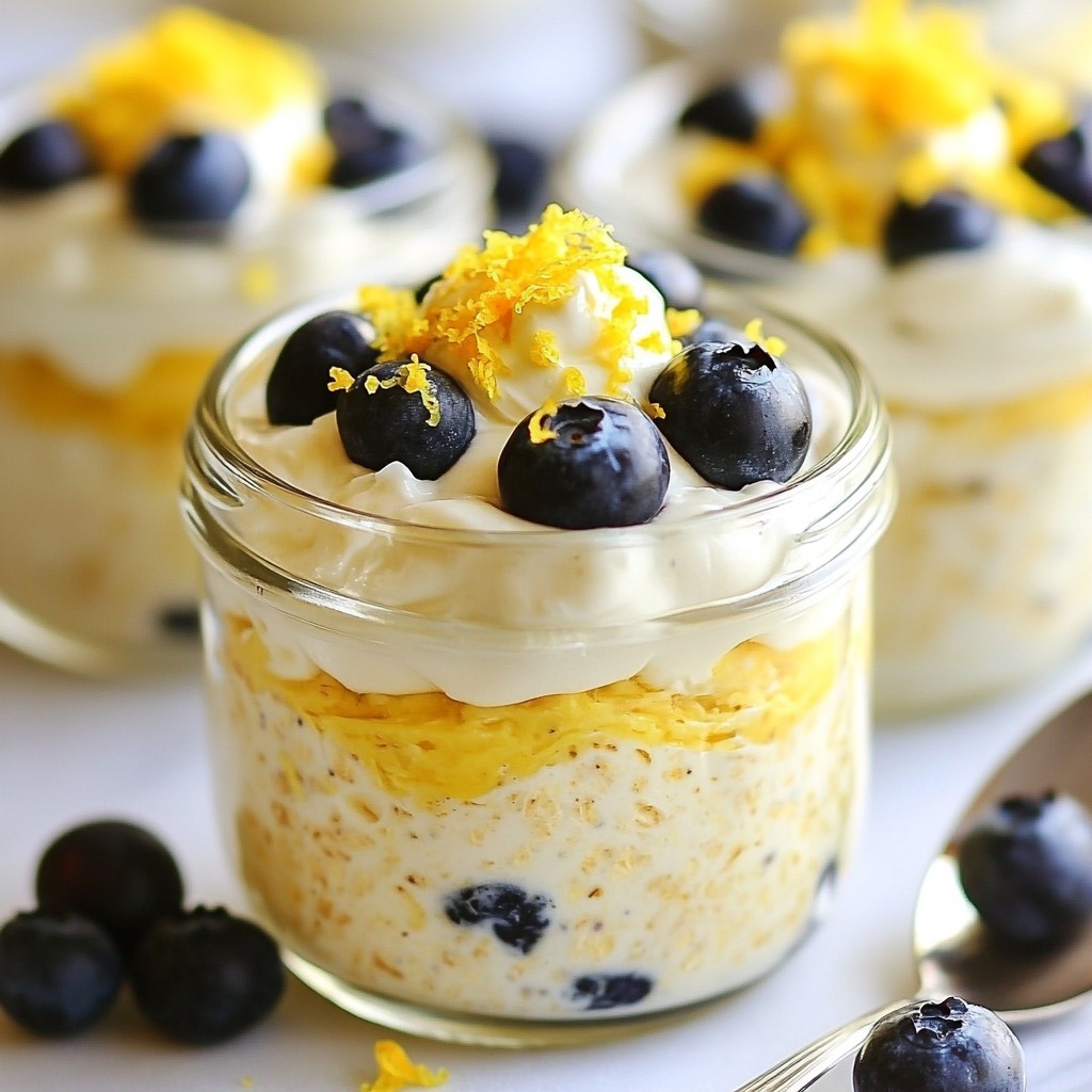 Lemon Blueberry Cheesecake Overnight Oats Delight
