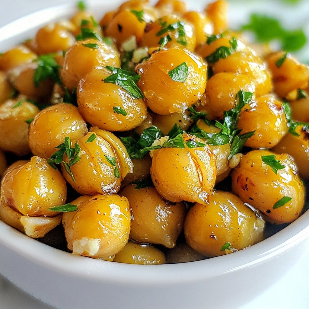 Honey Garlic Roasted Chickpeas Flavorful Snack Option