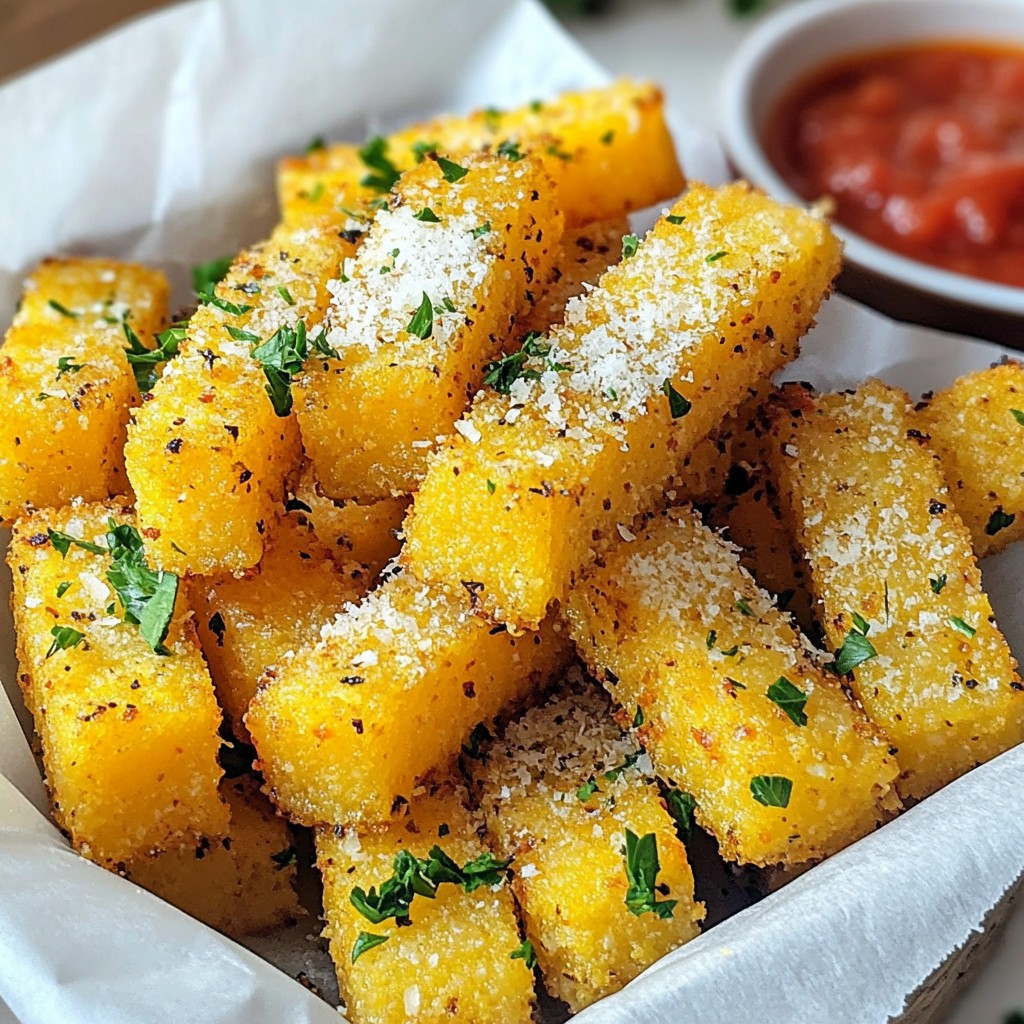 Garlic Parmesan Baked Polenta Fries Easy and Tasty