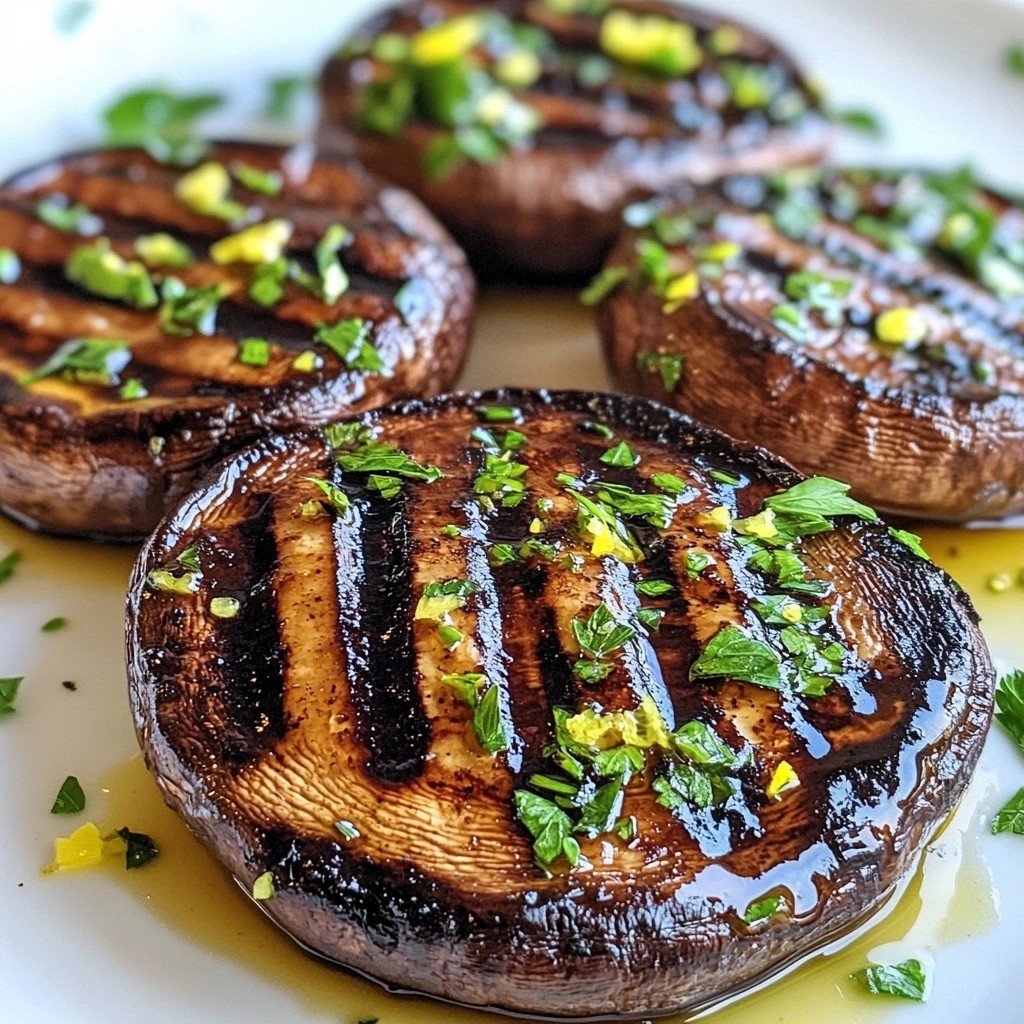 Savory Quick Side Dish Grilled Herb Portobello Mushrooms
