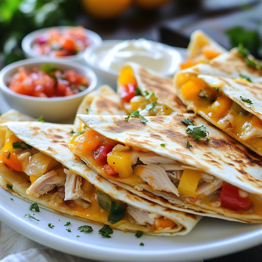 Quick Turkey Turkey Ham & Cheese Quesadillas Delight