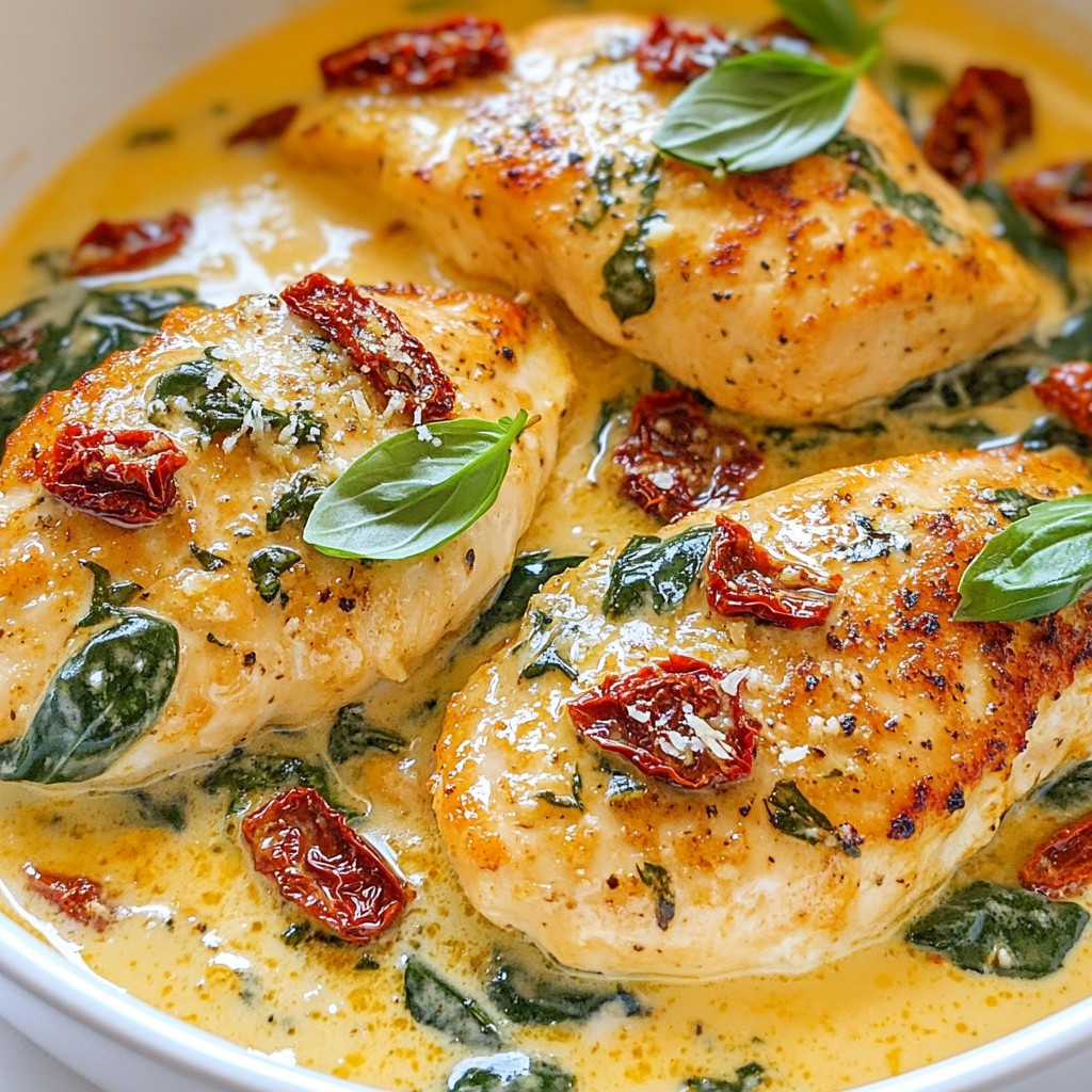 Easy Creamy Sun-Dried Tomato Chicken Skillet Delight