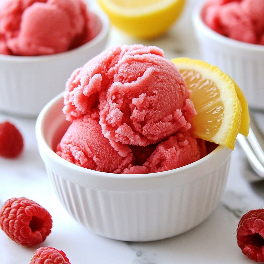 Raspberry Lemonade Sorbet Refreshing Summer Treat