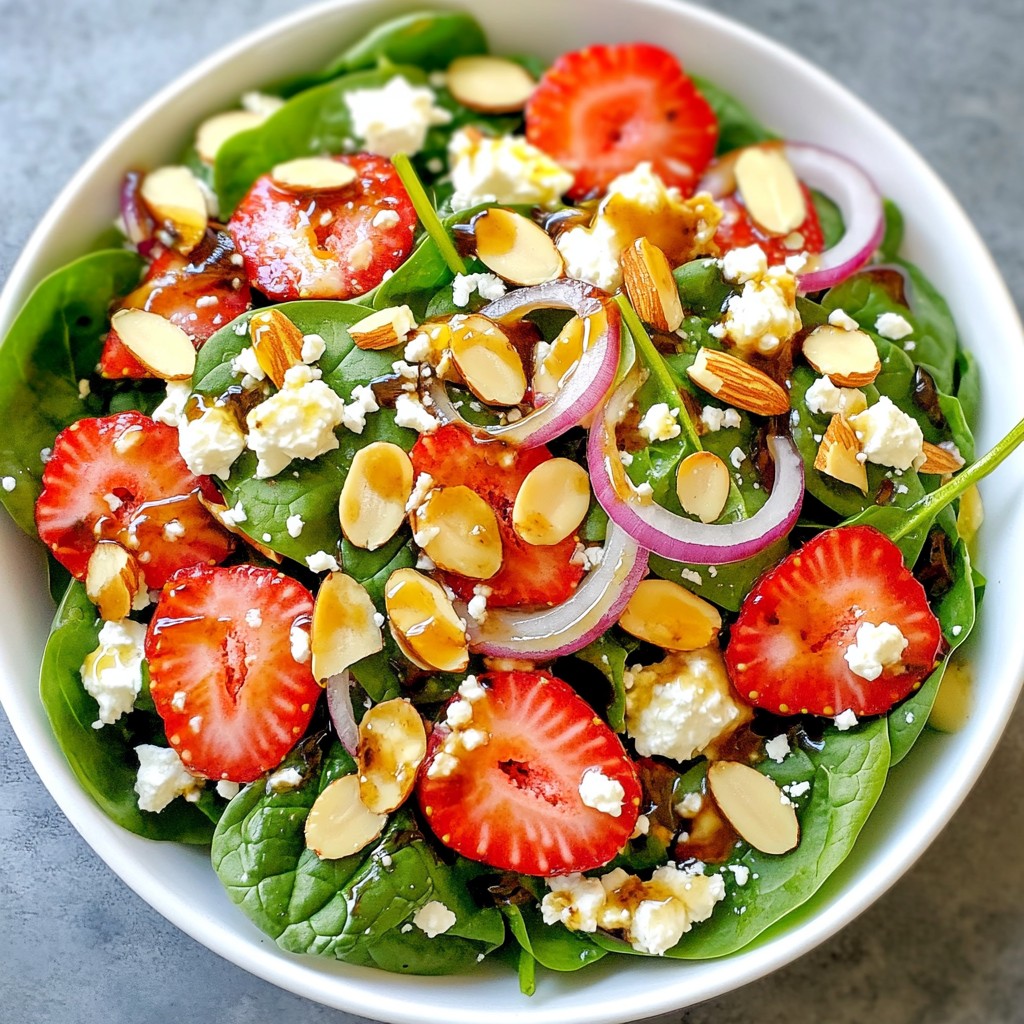 Strawberry Almond Spinach Salad Simple and Fresh Mix