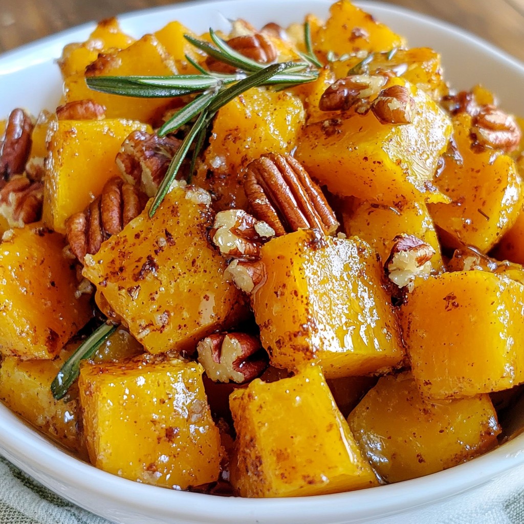 Easy Side Dish Maple Pecan Roasted Butternut Squash