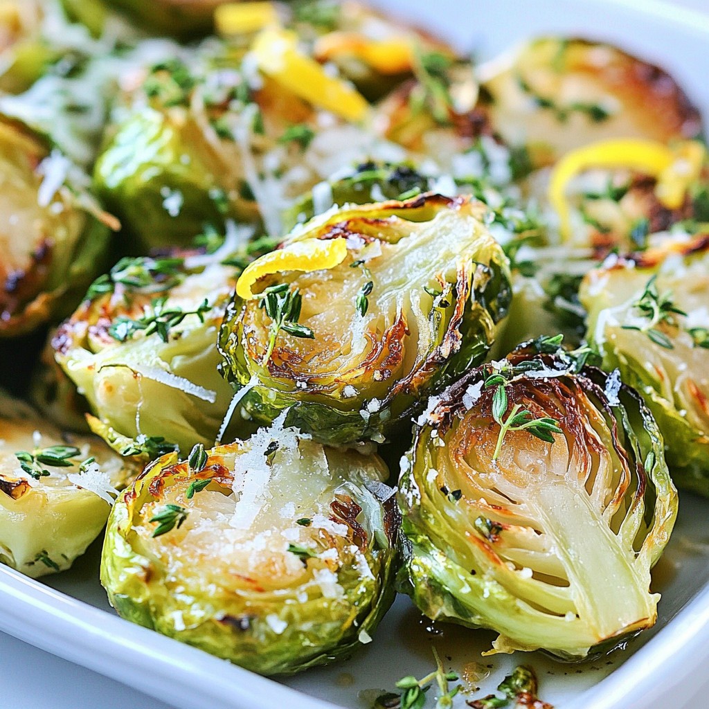 Lemon Herb Roasted Brussels Sprouts Easy Side Dish