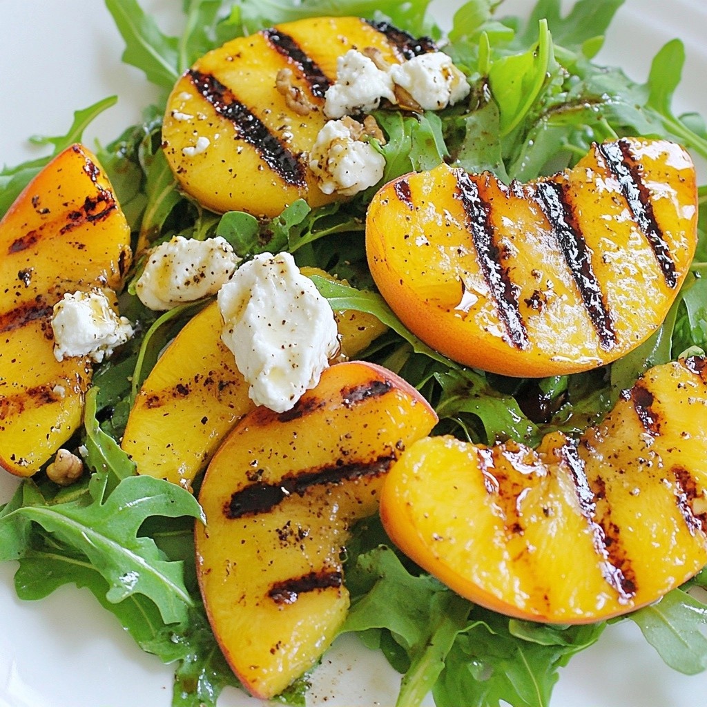 Easy Side Dish Grilled Peach & Arugula Salad Delight