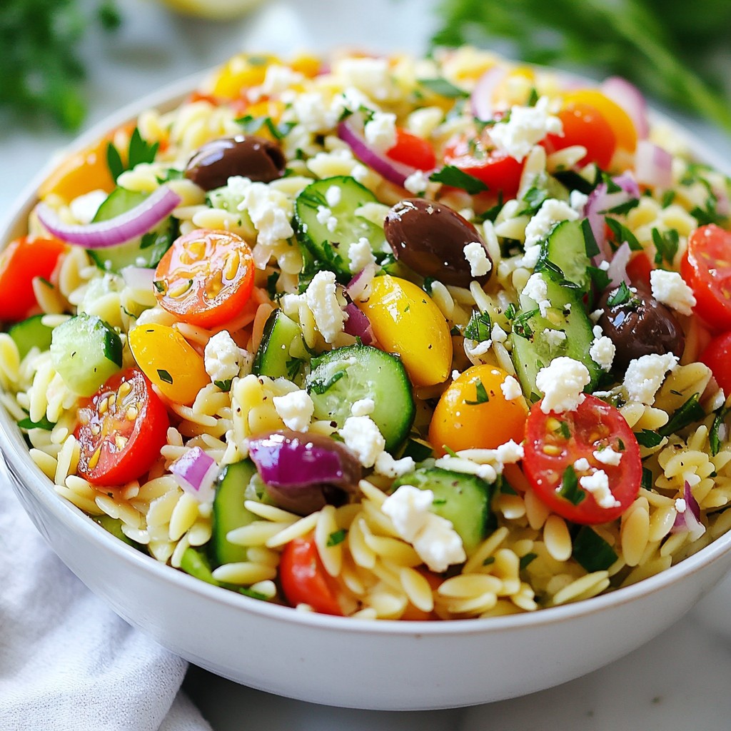 Greek Orzo Pasta Salad Fresh and Flavorful Recipe
