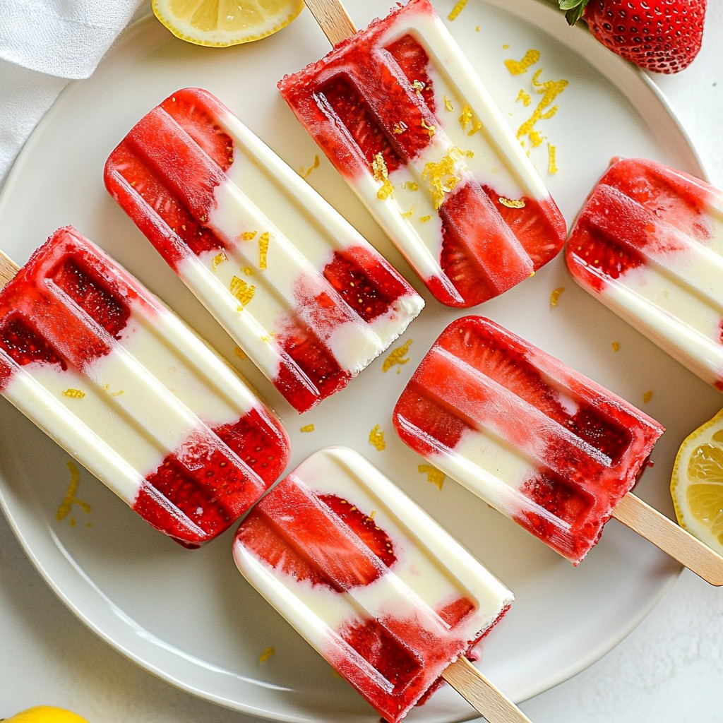Strawberry Lemon Yogurt Popsicles Refreshing Treat