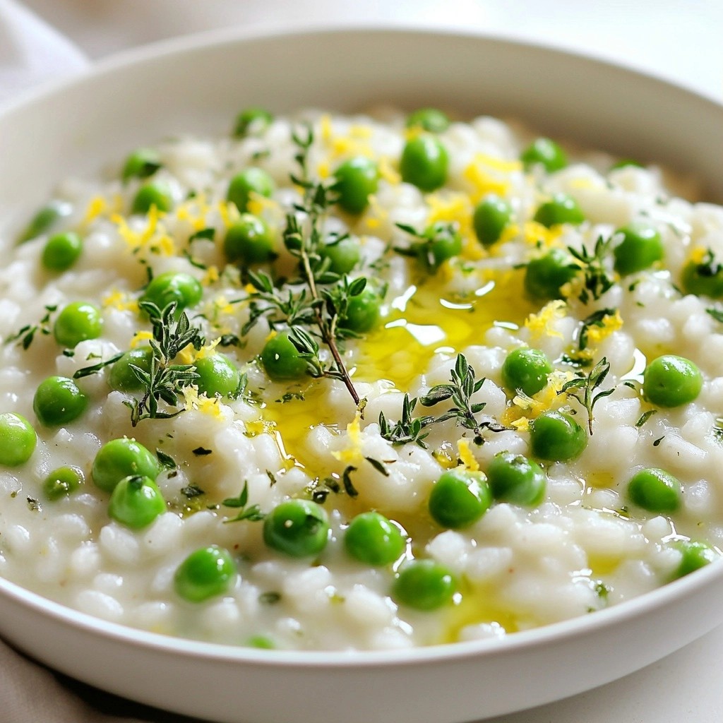 Savory Easy Side Dish Tarragon Pea Risotto Recipe