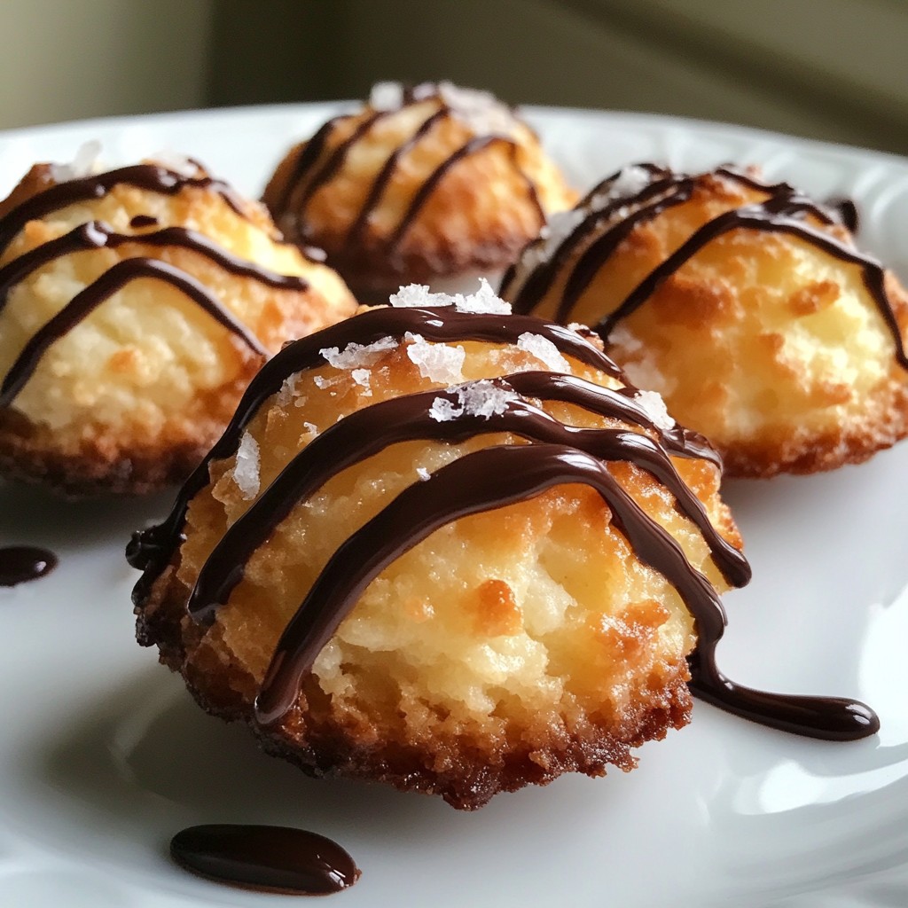 Chocolate Drizzled Coconut Macaroons Simple Treat