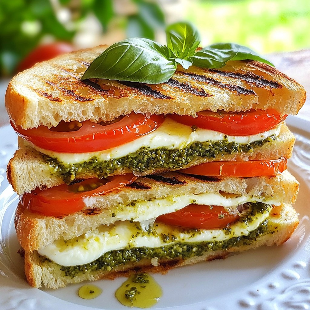 Savory Tomato Mozzarella Pesto Panini Delight