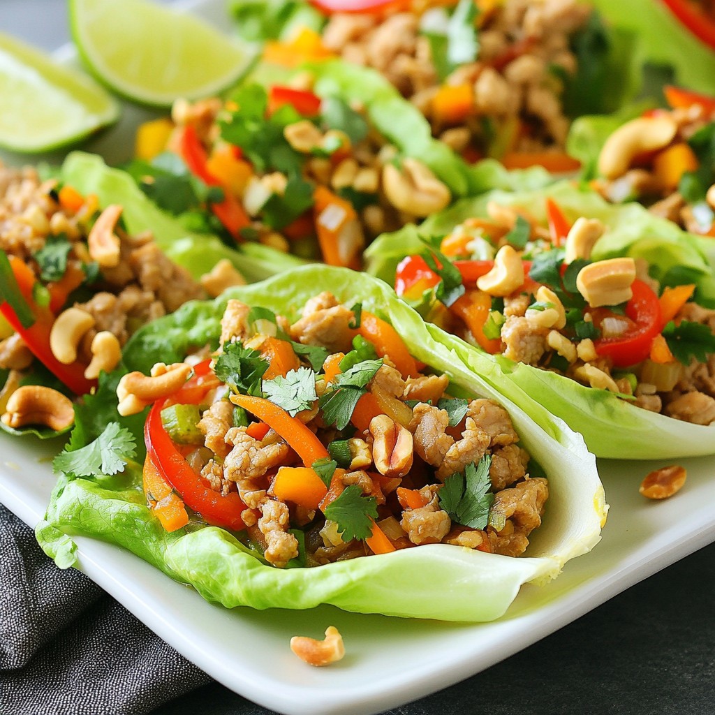 Spicy Thai Chicken Lettuce Cups Flavorful and Fresh Dish