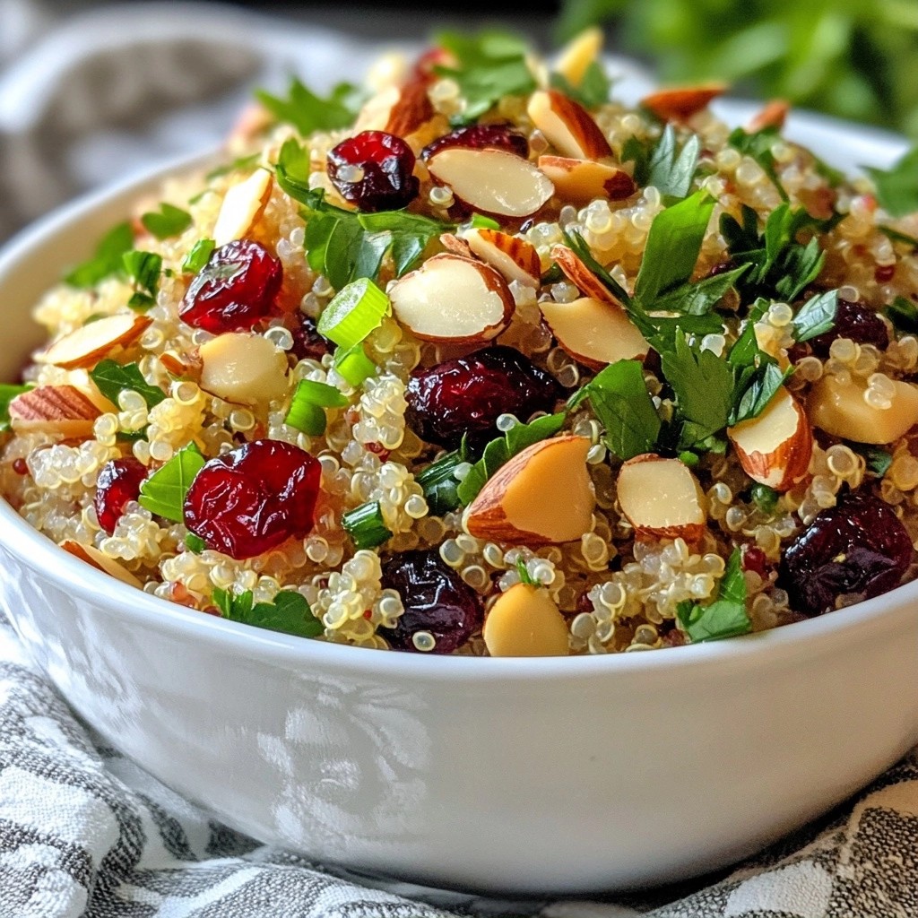 Holiday side dish Cranberry Almond Quinoa Delight