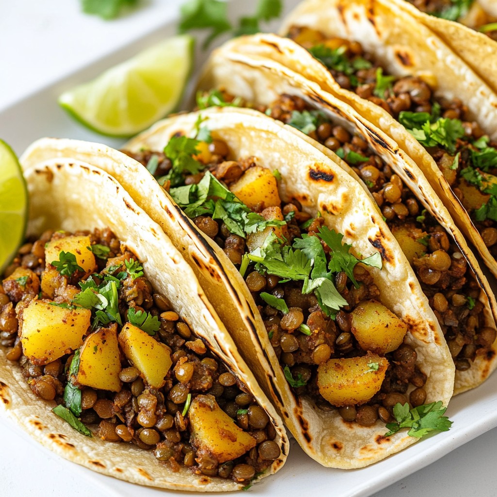 Savory Easy Side Dish Lentil and Potato Tacos Delight
