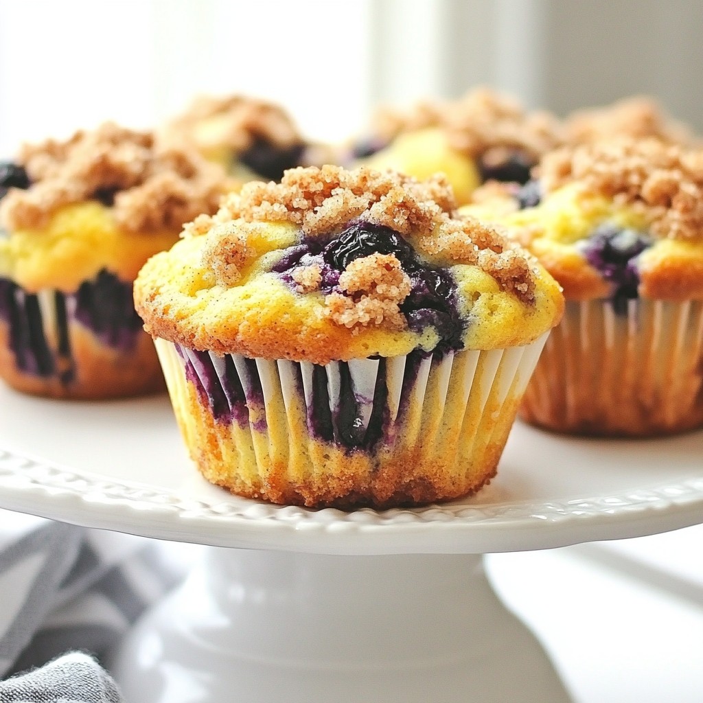 Streusel Topped Blueberry Muffins Simple and Tasty