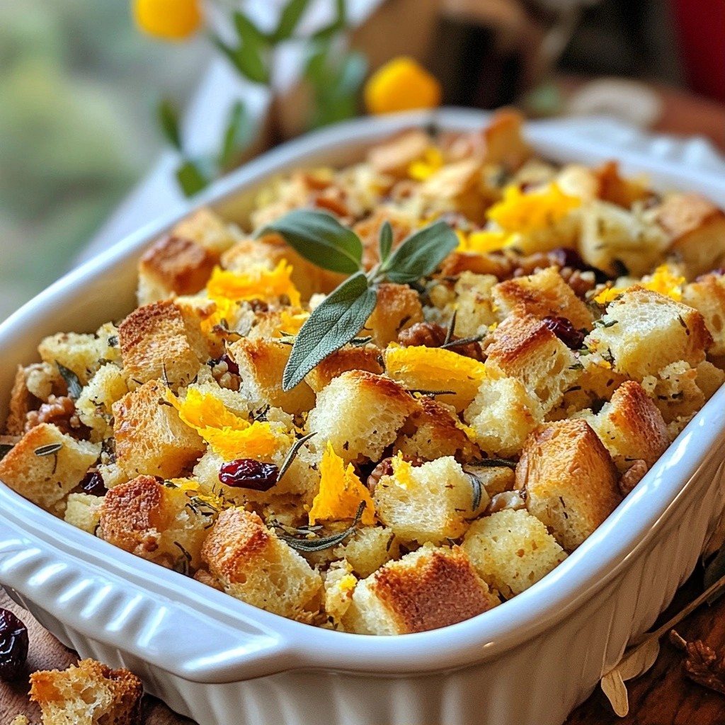 Festive Easy Side Dish Orange Sage Stuffing Recipe