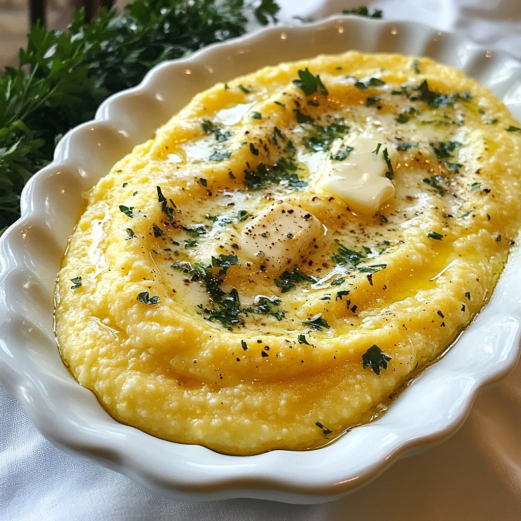 Creamy Easy Side Dish Garlic Parsley Polenta Delight